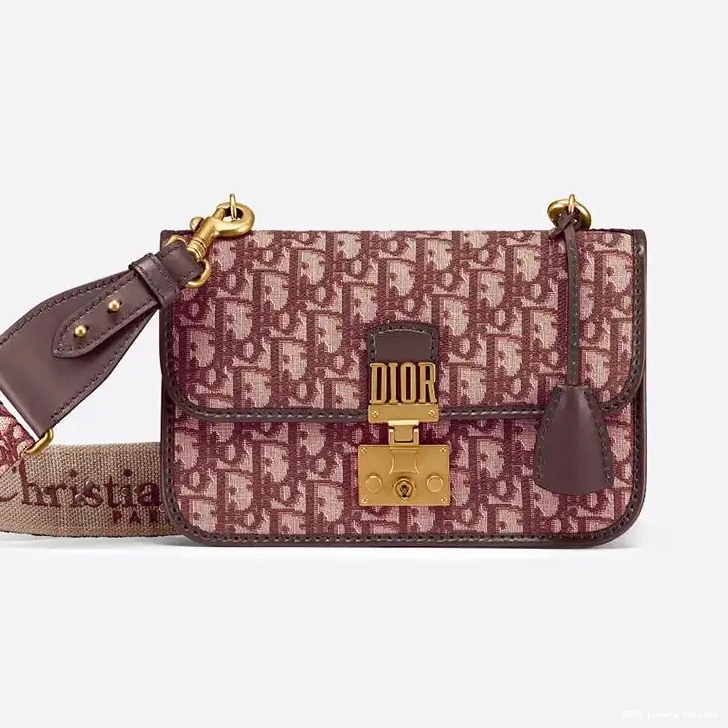 Canvas Bag Burgundy Oblique Dioraddict Motif 0612 Luxury